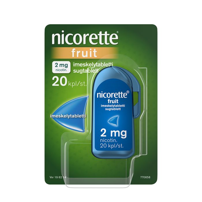 NICORETTE FRUIT imeskelytabletti, puristettu 2 mg 20 kpl kuva 8