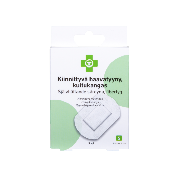 APTEEKKI Kiinnittyvä haavatyyny S 7,5 cm x 5 cm 5 kpl/rasia