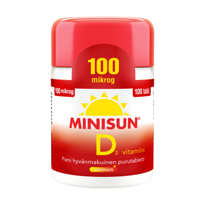Minisun D-vitamiini 100 mikrog 100 tabl bild 2