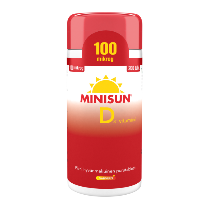 Minisun D-vitamiini 100 mikrog 200 tabl kuva 2