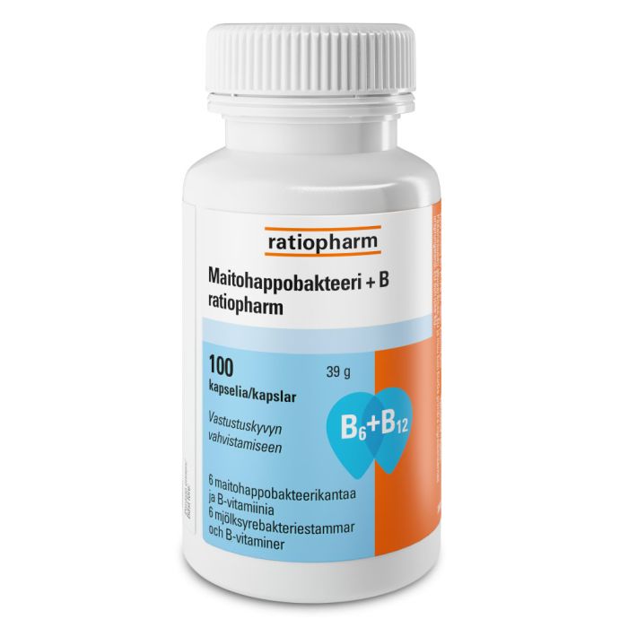 Maitohappobakteeri +B ratiopharm purkki 100 kaps bild 1