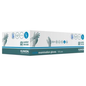 Klinion Ultra Comfort tutkimuskäsine nitriili sininen L 100 kpl