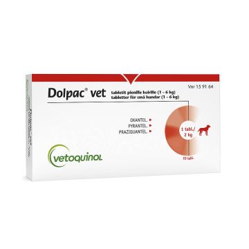 DOLPAC VET TABLETIT PIENILLE KOIRILLE 40,06/9,99/10 mg tabl (1-6 kg)10 fol