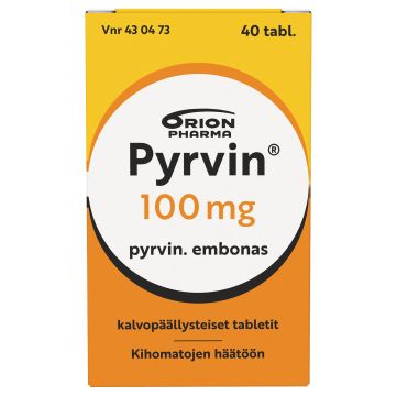 PYRVIN 100 mg tabl, kalvopääll 40 kpl