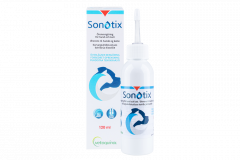 Sonotix korvanpuhdistusliuos koirille ja kissoille 120 ml